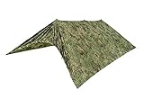 BE-X Frontier One Tarp 'Ranger 3' mit Zeltfunktion - 70D Nylon - 325cm x 280cm - PenCott Greenzone