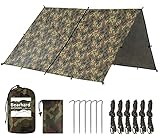 Bearhard Wasserdicht Camping Tarp Zeltplanen 3 x 3 m, Ultraleicht Multifunktionales UV Schutz Sonnensegel Zelt, ideal für Camping, Wandern, Picknick, Outdoor Aktivitäten