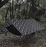 MUDGUD® Profi Camping Tarp, Zeltplane für Hängematte,für Outdoor - 3mx3m Solo Tent tarp, 5000mm wasserdicht silikonbeschichtet, UV 50 Sonnenschutz,hat 19 Schlaufen - Camo